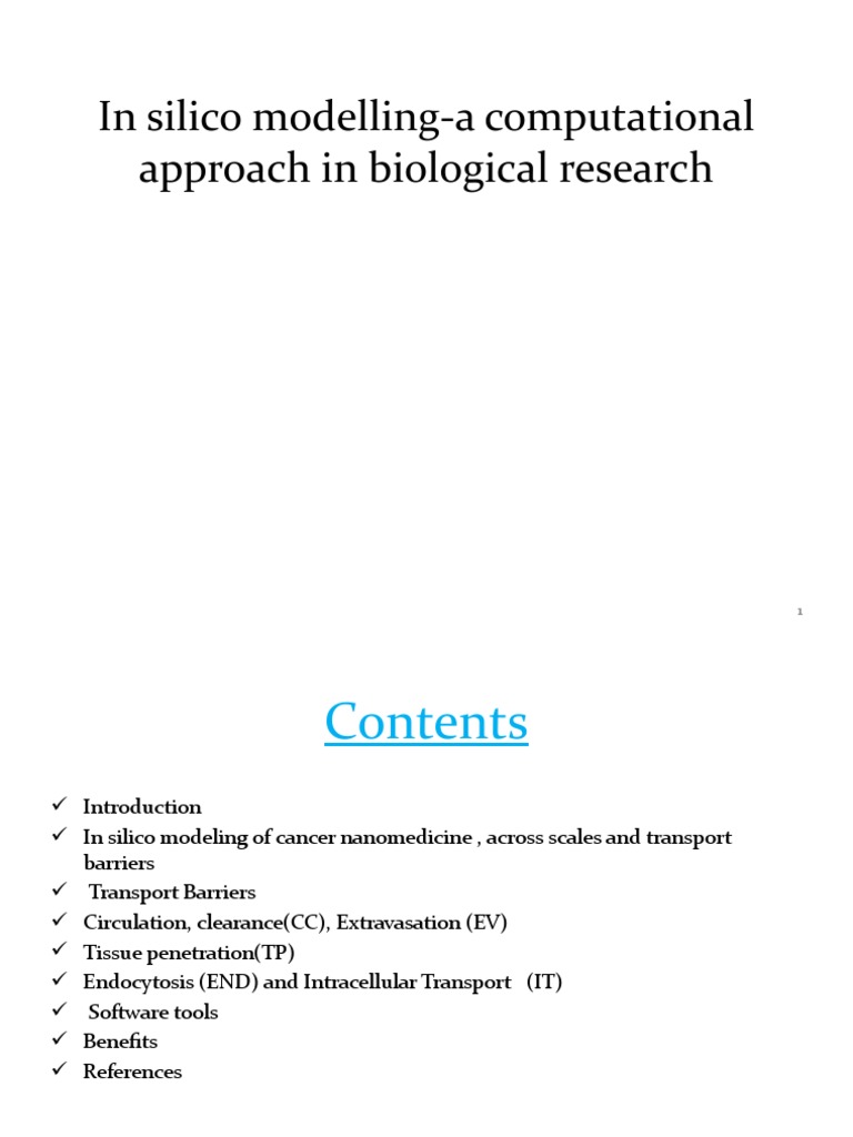 In Silico Modelling 1 | PDF | Nanomedicine | Cell Signaling