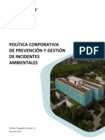 Politica Corporativa Prevencion Incidentes Ambientales