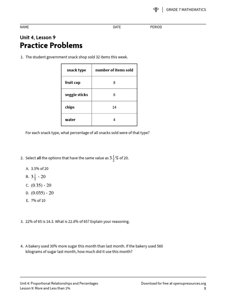 Lesson 9 Practice Problems | PDF