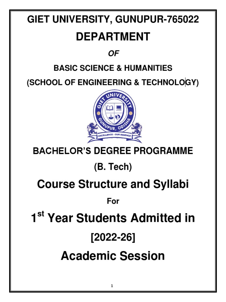 2022 26 b tech syllabus 1st year pdf integral matrix mathematics 