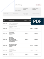 Account Transaction History and Balance Details