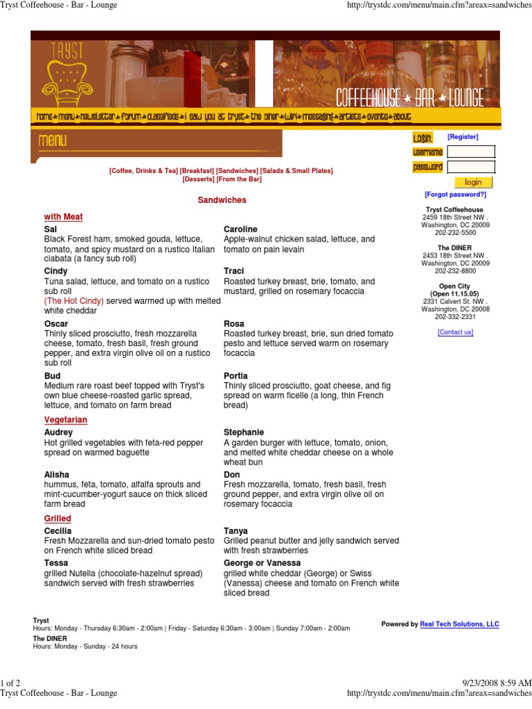 Sand Wiches Menu | PDF | Cuisine | Foods