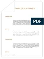 Importance of Programing