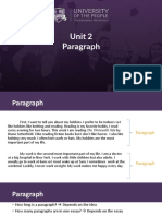 ENGL 0008 Unit 2 Lesson The Paragraph