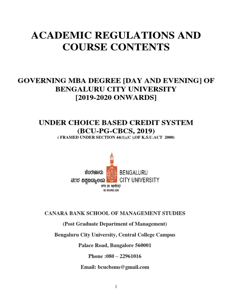 Academic Regulations and Course Contents | PDF | Leadership | Thesis