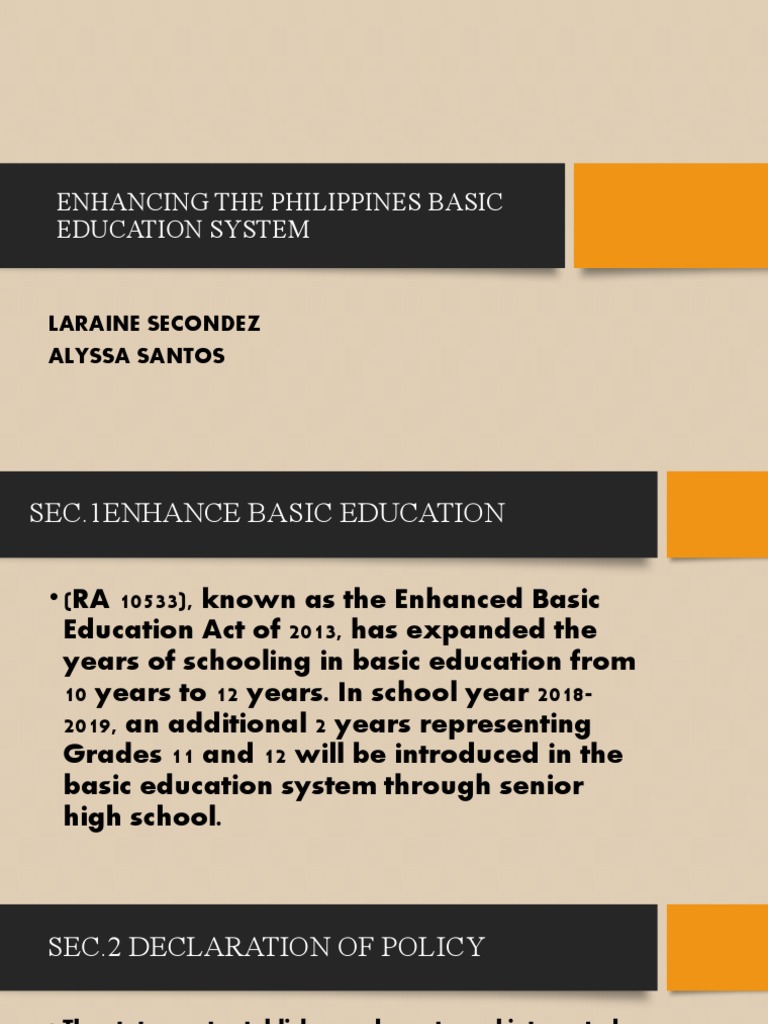 Enhancing Philippine Basic Education System | PDF | Curriculum ...