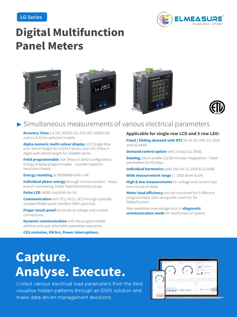 Digital Multifunction Panel Meters Guide | PDF | Wi Fi | Electricity