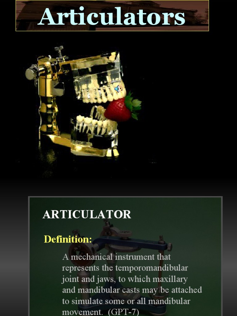 Articulators PDF Dentistry Branches