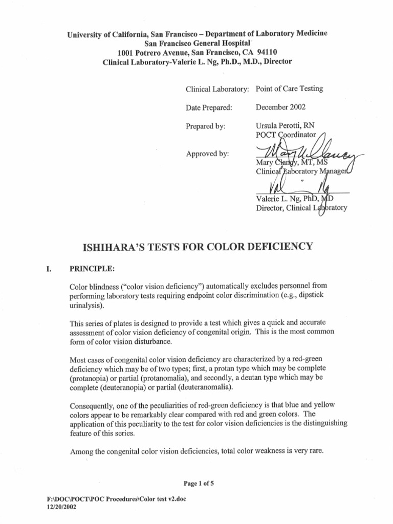 Ishiharas Test | PDF