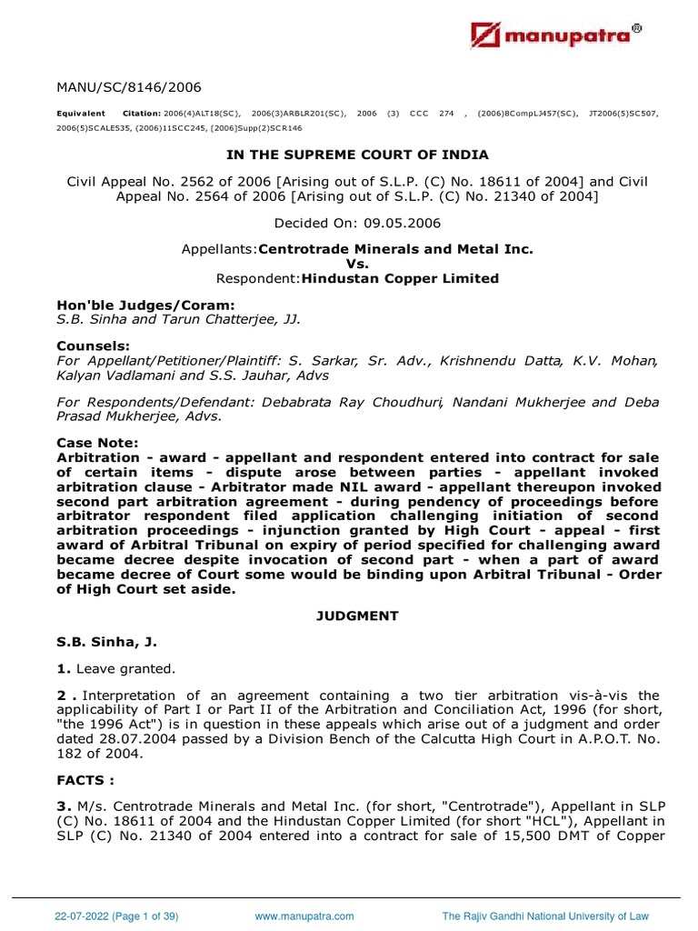 Centrotrade Case 2006 PDF Arbitration Arbitral Tribunal