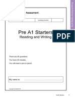 Pre A1 Starters: Reading and Writing