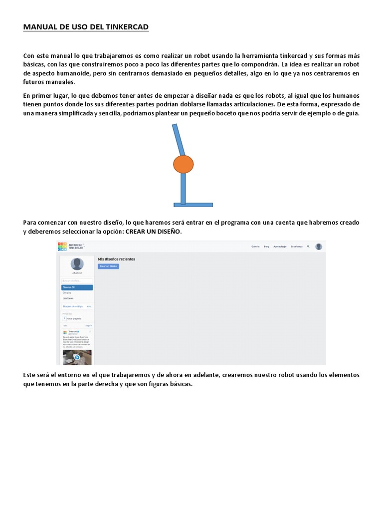 Manual de Uso Del Tinkercad | PDF | Robot | Robótica