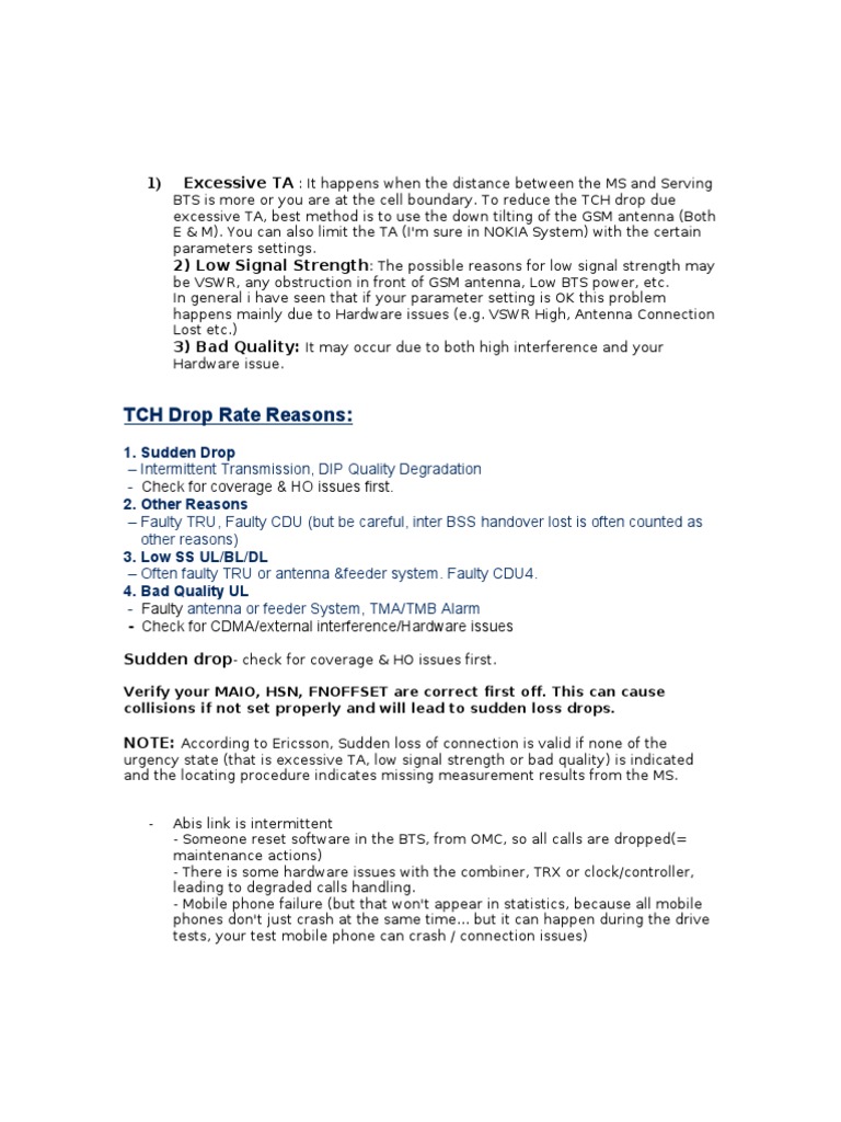 Analyzing Call Drop Rate Causes | PDF