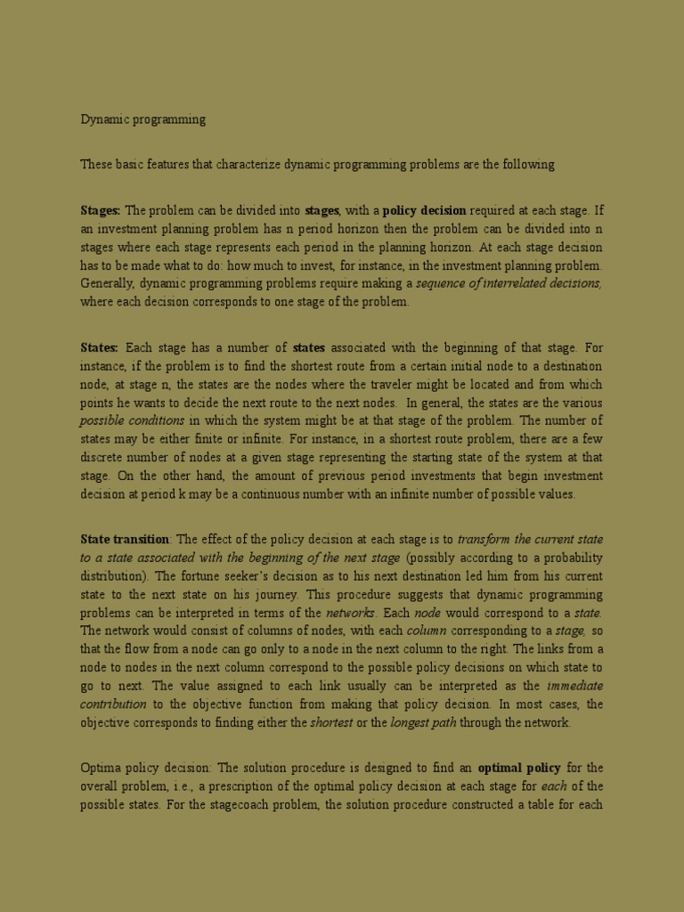 Dynamic Programming | PDF | Mathematical Optimization | Dynamic Programming