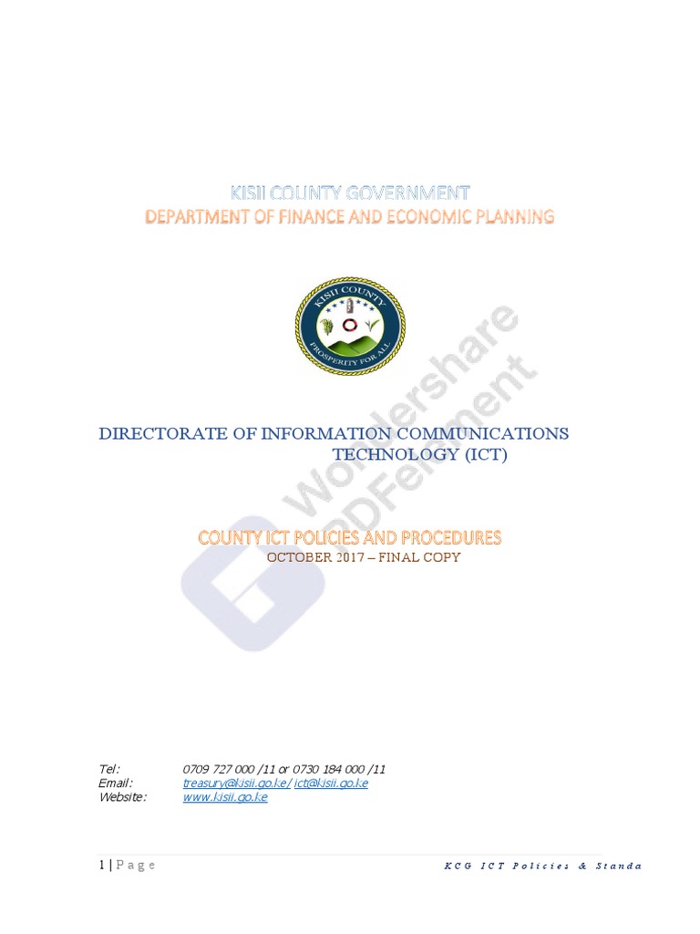 ICT Policies & Procedure 2017 Ver 1.0 | PDF | Information Technology
