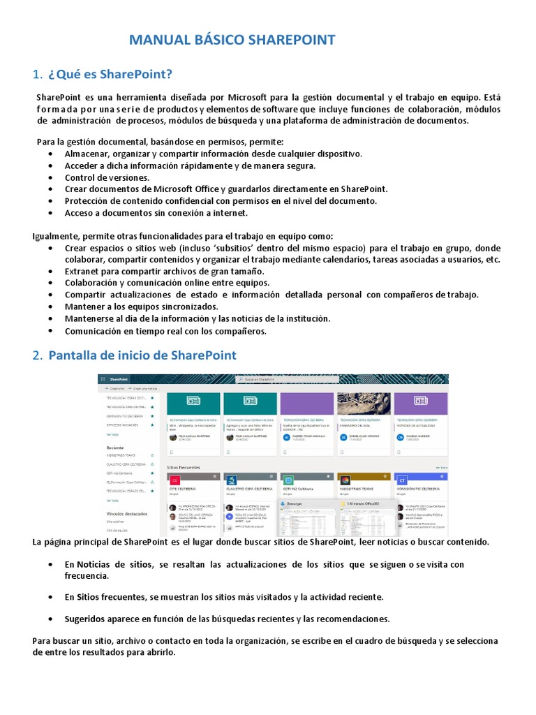 Manual Básico de SharePoint | PDF | Gestión de registros | Compartir punto