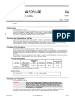 Instructions For Use Ca: VITROS Chemistry Products Ca Slides