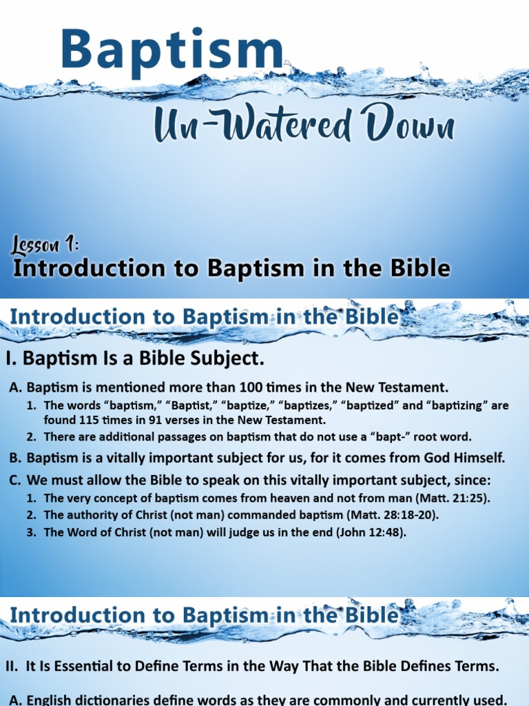 Understanding Biblical Baptism | PDF | Baptism | Acts Of The Apostles