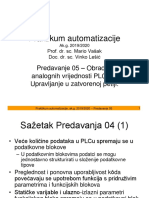 Predavanje05 - Obrada Analognih Vrijednosti PLCom-Upravljanje U Zatvorenoj Petlji - 2020