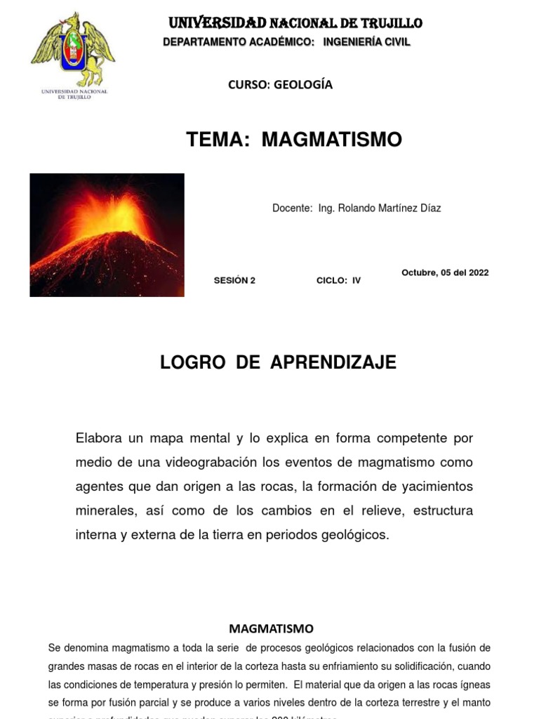 Magmatismo y Formación de Magma | PDF | Volcán | Magma