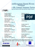 6th Annual Summer Events Series Calendar