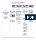 Planejamento Semanal de 14 A 18 de Junho de 2021 - Maternal 1