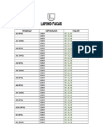 Tabela de Preços Lamino Facas