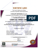 Ohsas 18001-2007 Español Cosapi Mineria111