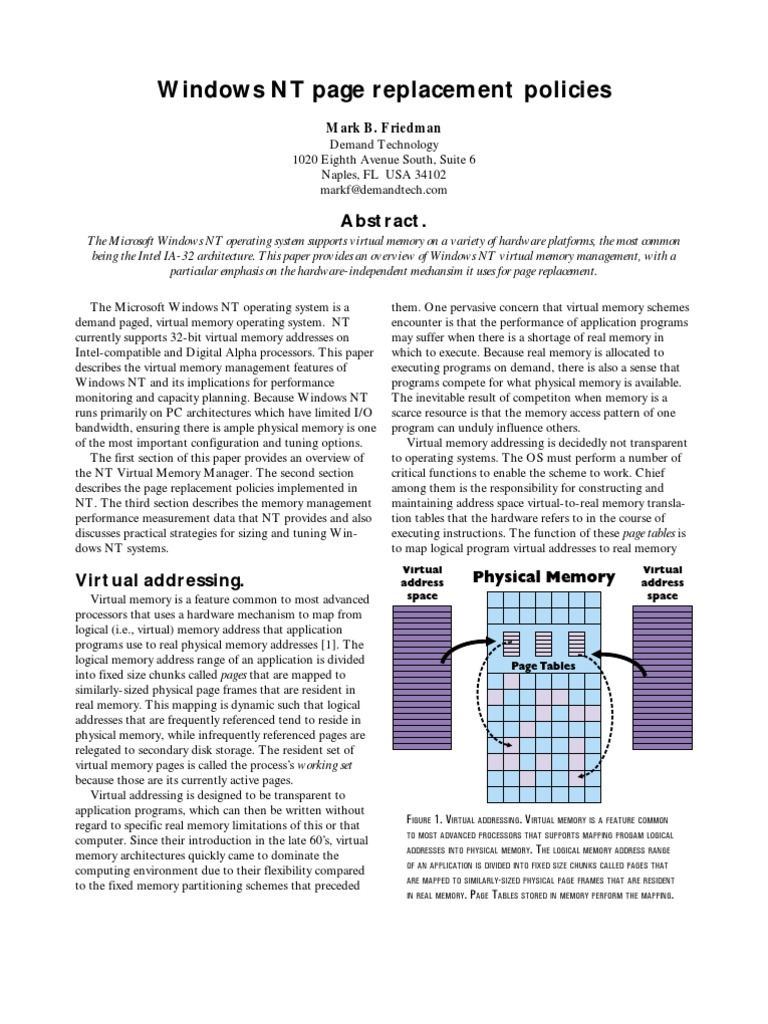 Windows NT Virtual Memory Management | PDF | Cpu Cache | Operating System