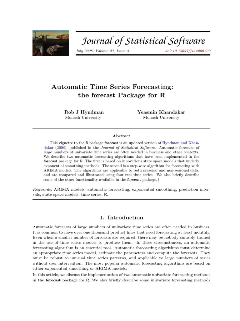 Automatic Time Series Forecasting in R | PDF | Autoregressive ...