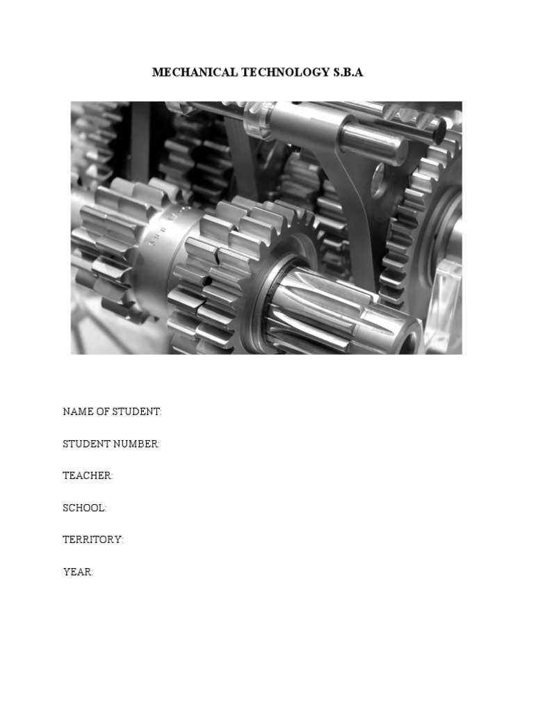 Mech Tech Sba Cover Page | PDF