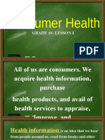 Grade 10 Lesson on Consumer Health