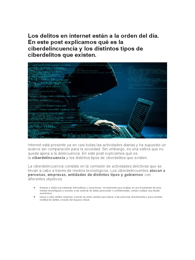 Ciberdelincuencia Parte 1 Pdf Cibercrimen Suplantación De Identidad