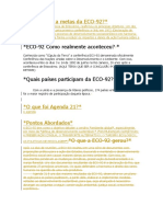 Quais Eram A Metas Da ECO-92? : ECO-92 Como Realmente Aconteceu?