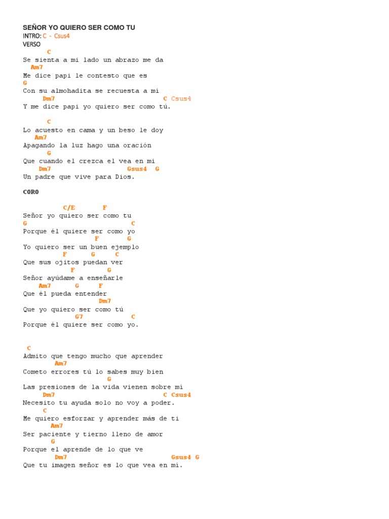 Señor Yo Quiero Ser Como Tú | PDF
