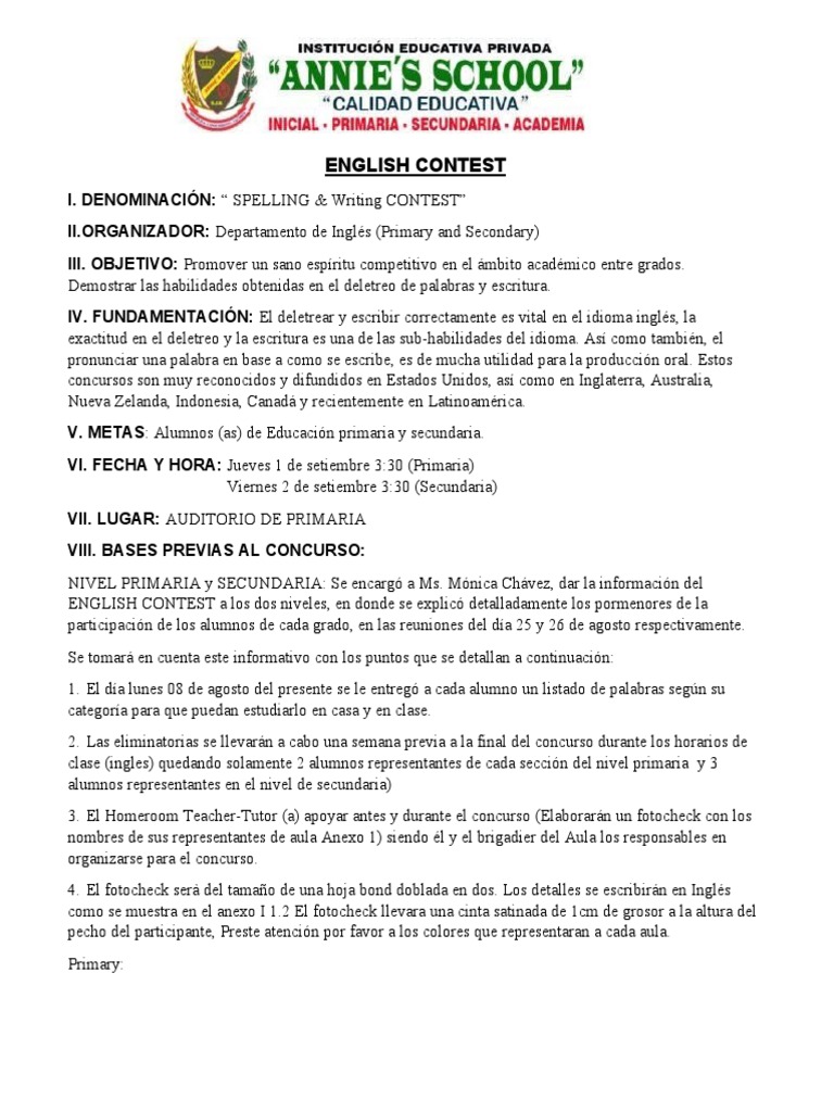 English Contest Bases Prim. Sec. PDF