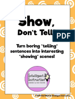 Show Dont Tell Descriptive Writing Practice Worksheet