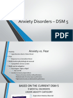 Lecture 6 - Anxiety Disorders Â - DSM 5