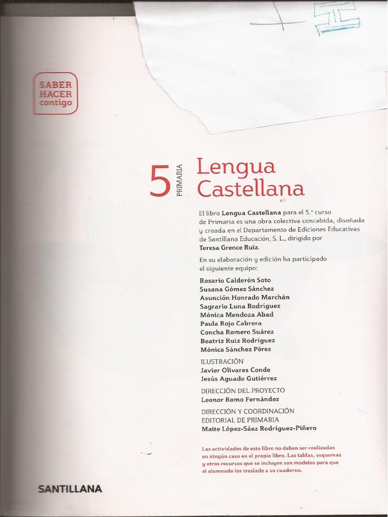 Lengua Santillana 5 Primer Trimestre | PDF