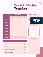 Pink and Purple Illustration Social Media Project Tracker Planner