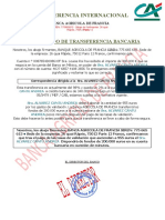 Certificado de Transferencia Bancaria