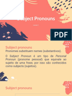 Aula 01 - Subject Pronouns - Verb To Be