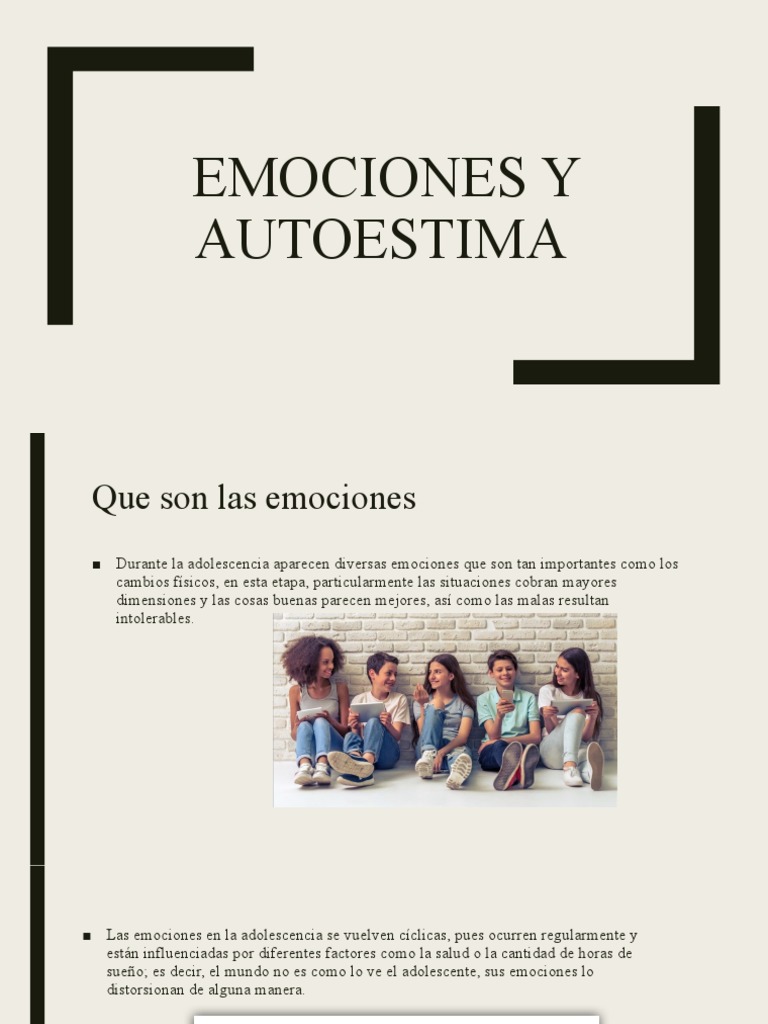 Emociones y Autoestima | PDF | Relaciones personales, crianza y ...