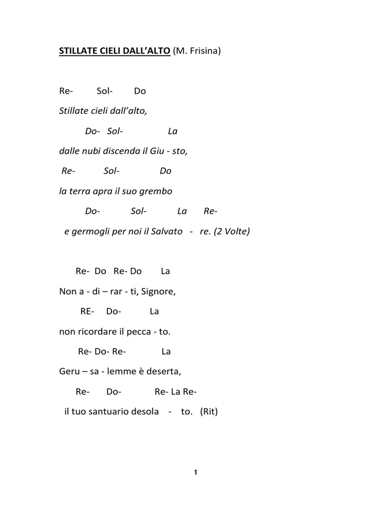 Stillate Cieli Dall'Alto (M. Frisina) | PDF