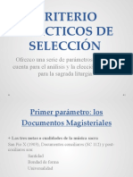 CRITERIO PRÁCTICOS DE SELECCIÓN Sintesis