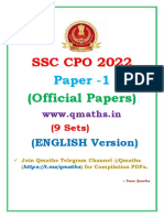 SSC CPO 2022 Question Papers (9 Sets) - English Medium