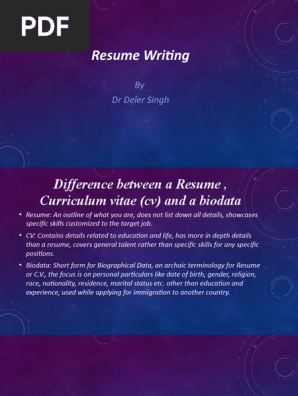 Resume Writing