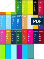 Colores de impresión y sus valores CMYK