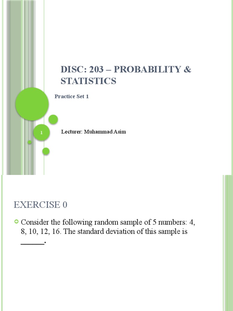 Practice Set 1 PDF Standard Deviation Statistics