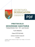 PROTOCOLO SEGURIDAD SANITARIA Regreso A Clases 2021